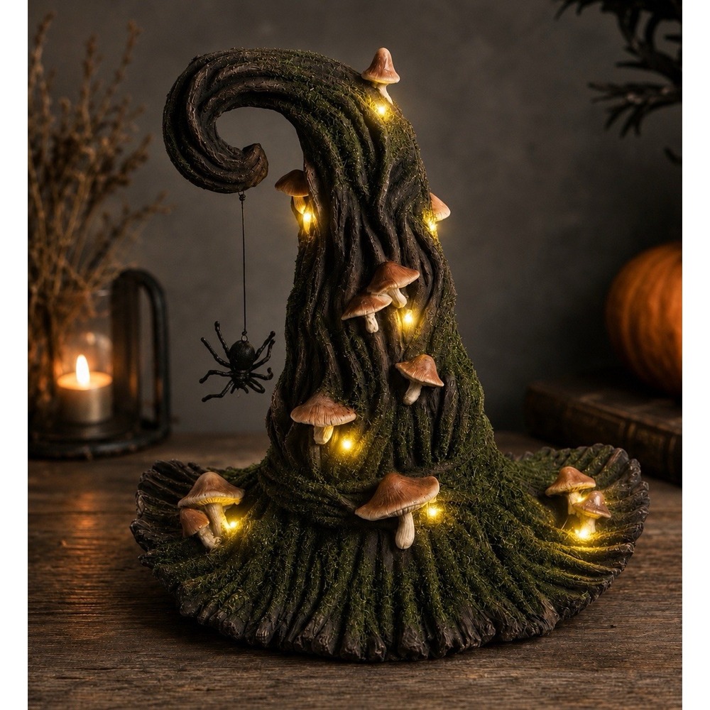 Hallows Eve LED Light Up Mushroom Tree Witch Hat Fairycore Goblincore Witchy NWT